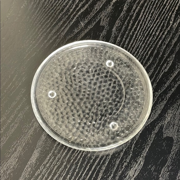 Clear Pebbled Footed Glass Candle Holder. 6” - Picture 1 of 5